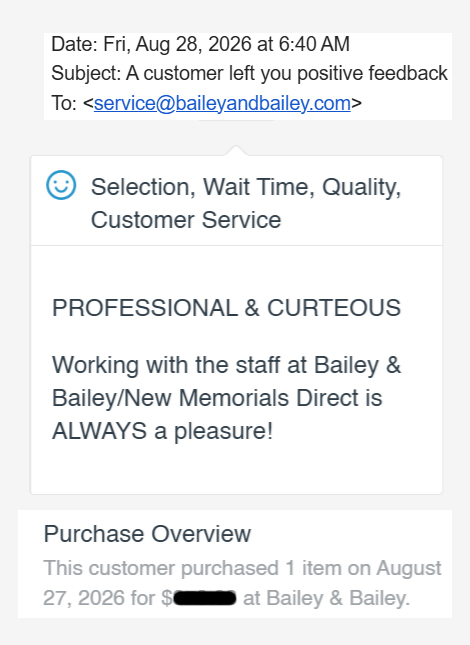 Testimonial Bailey & Bailey is Professional and Courteous